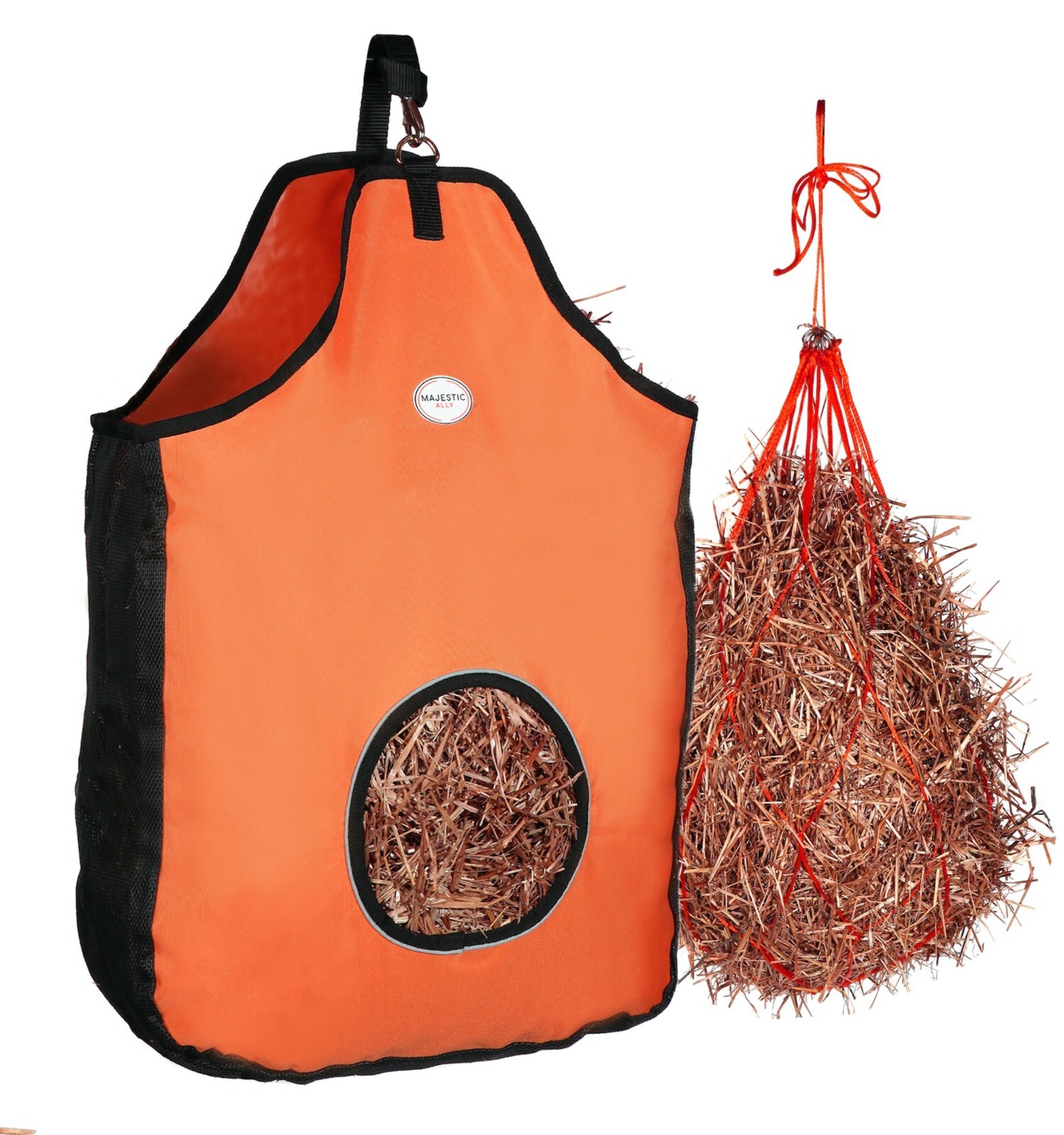 Majestic Ally 1200 D Hay Feeder Tote Bag for Horse, Sheep come with 36" Hay Net