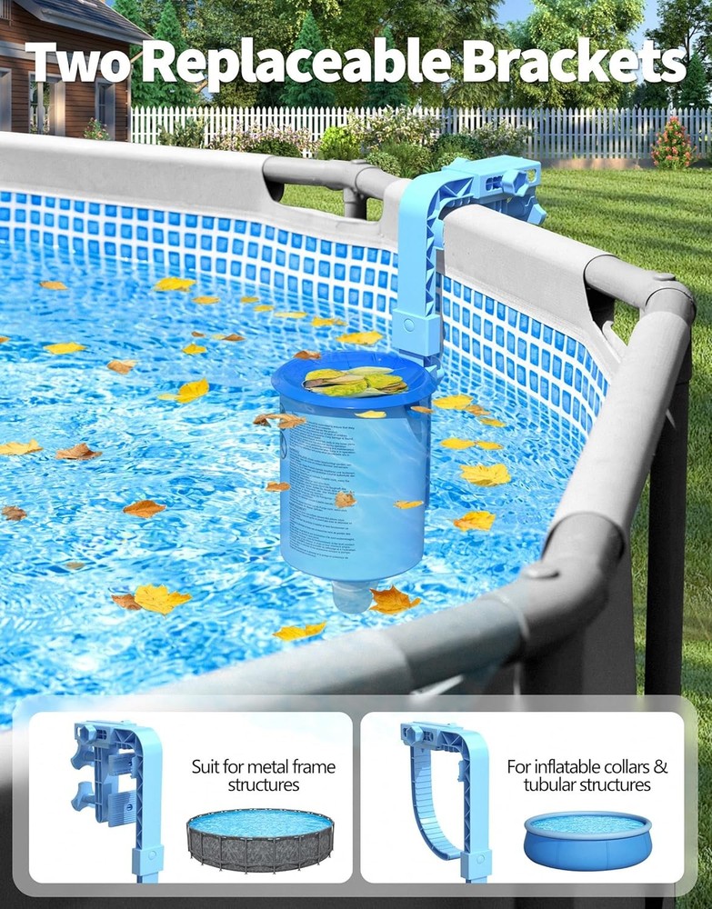 2026 above Ground Pool Surface Skimmer Come with 3 Filter Socks, Enhanced Struct