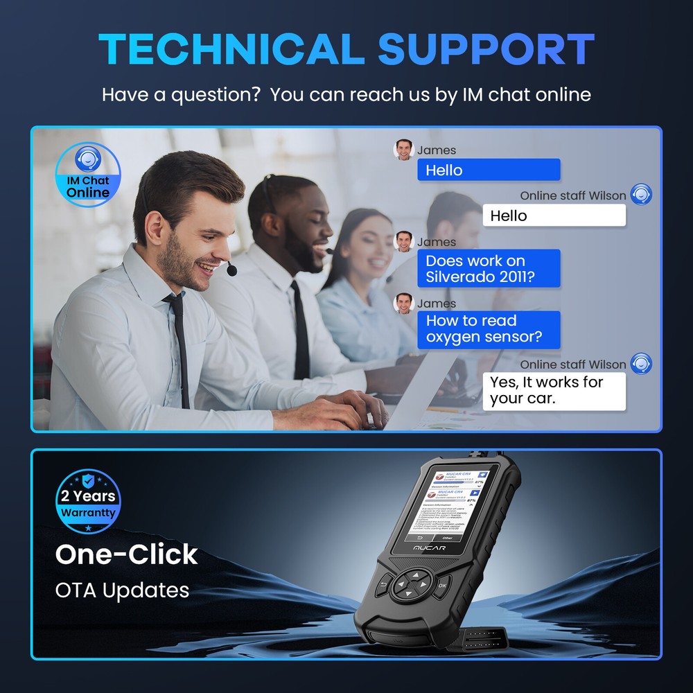 2024 MUCAR CDE900 Car Diagnostic Scanner OBD2 Code Reader Check Engine ABS SRS