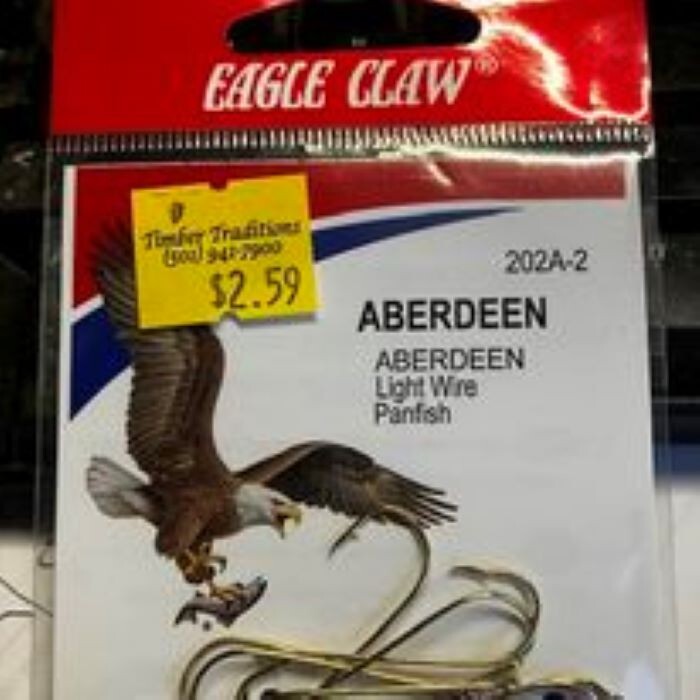 EAGLE CLAW BRONZE ABERDEEN LIGHT WIRE PANFISH HOOKS 10PK. SIZE 2