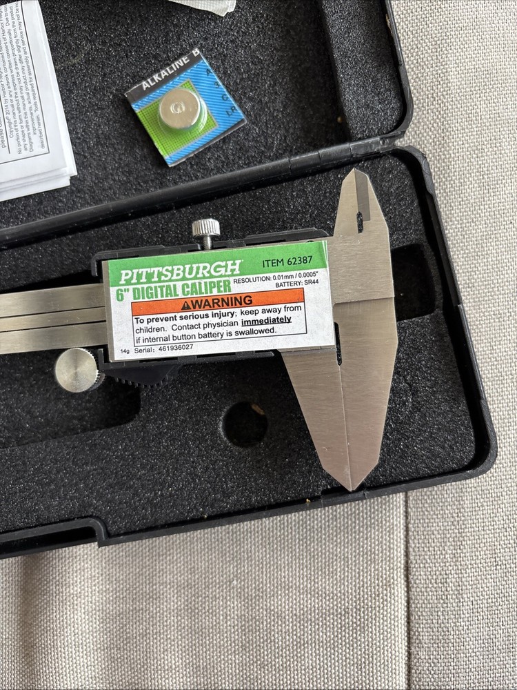 Nice Pittsburgh 6” Digital Caliber With Case/extra Battery 229