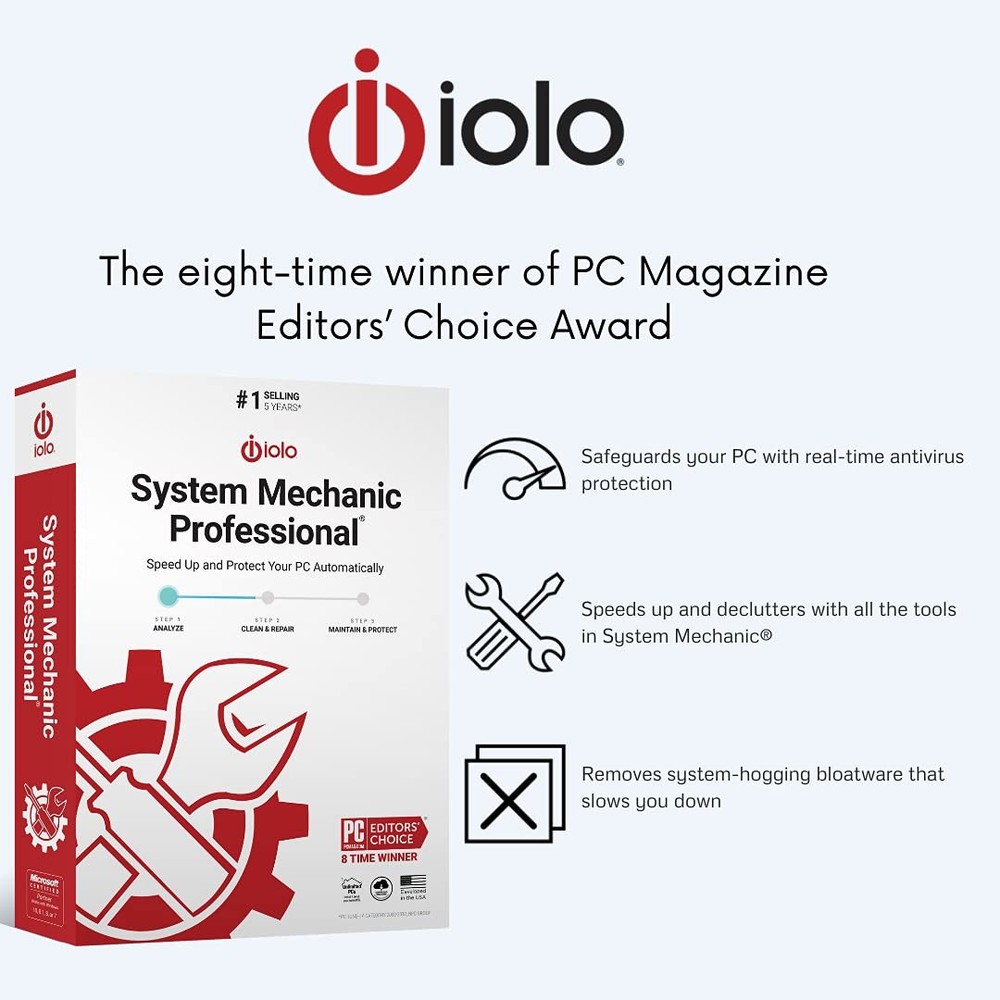 iolo - System Mechanic Pro, Computer Cleaner for Windows, Blocks Viruses and...