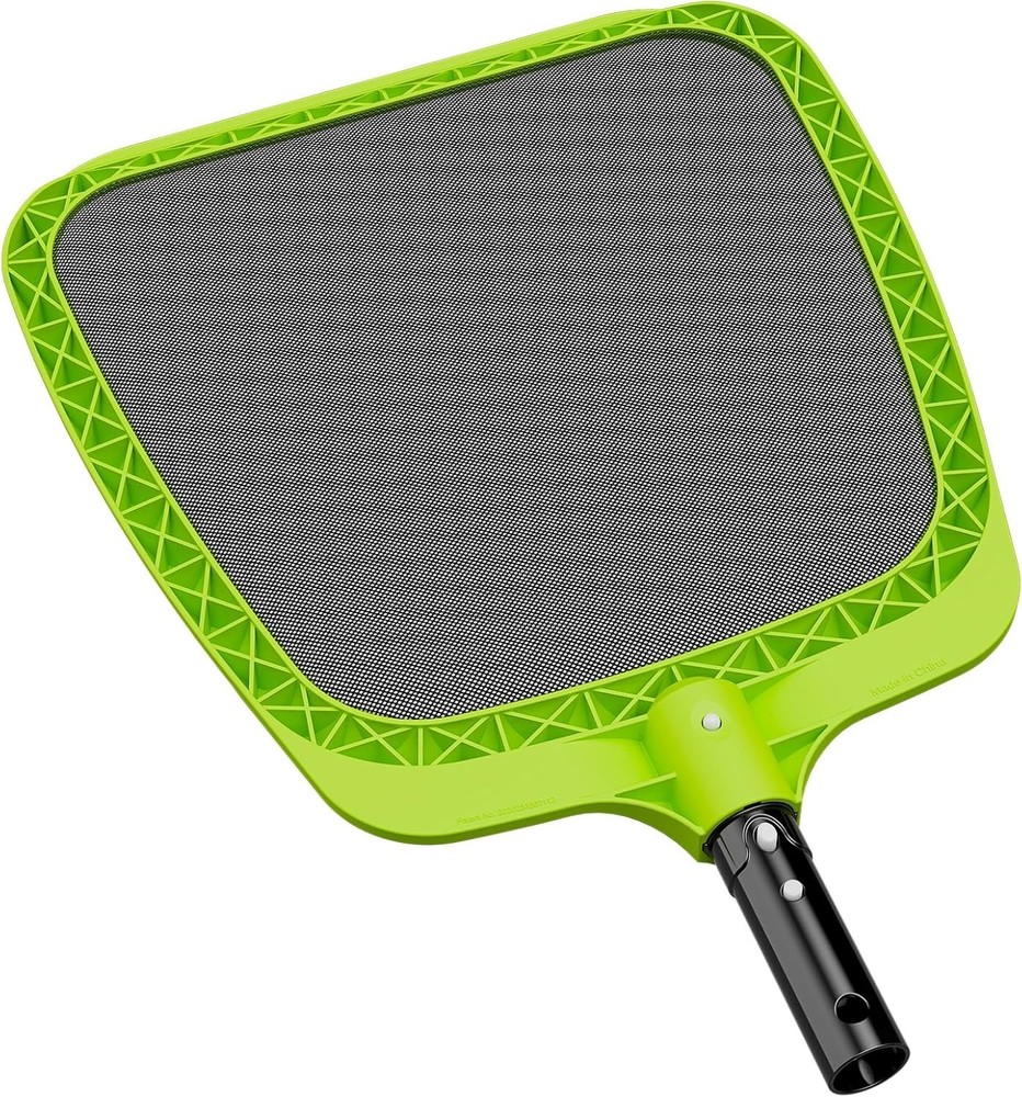 Pool Skimmer Net Professional Heavy Duty Reinforced Frame Nylon Flat Leaf Rake