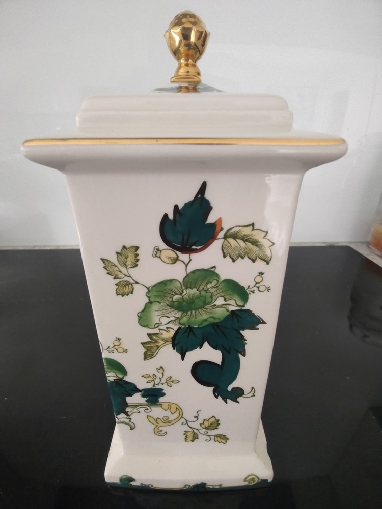 Masons Chartreuse Ironstone 8" Carriage Mantle Clock . The clock does not work.