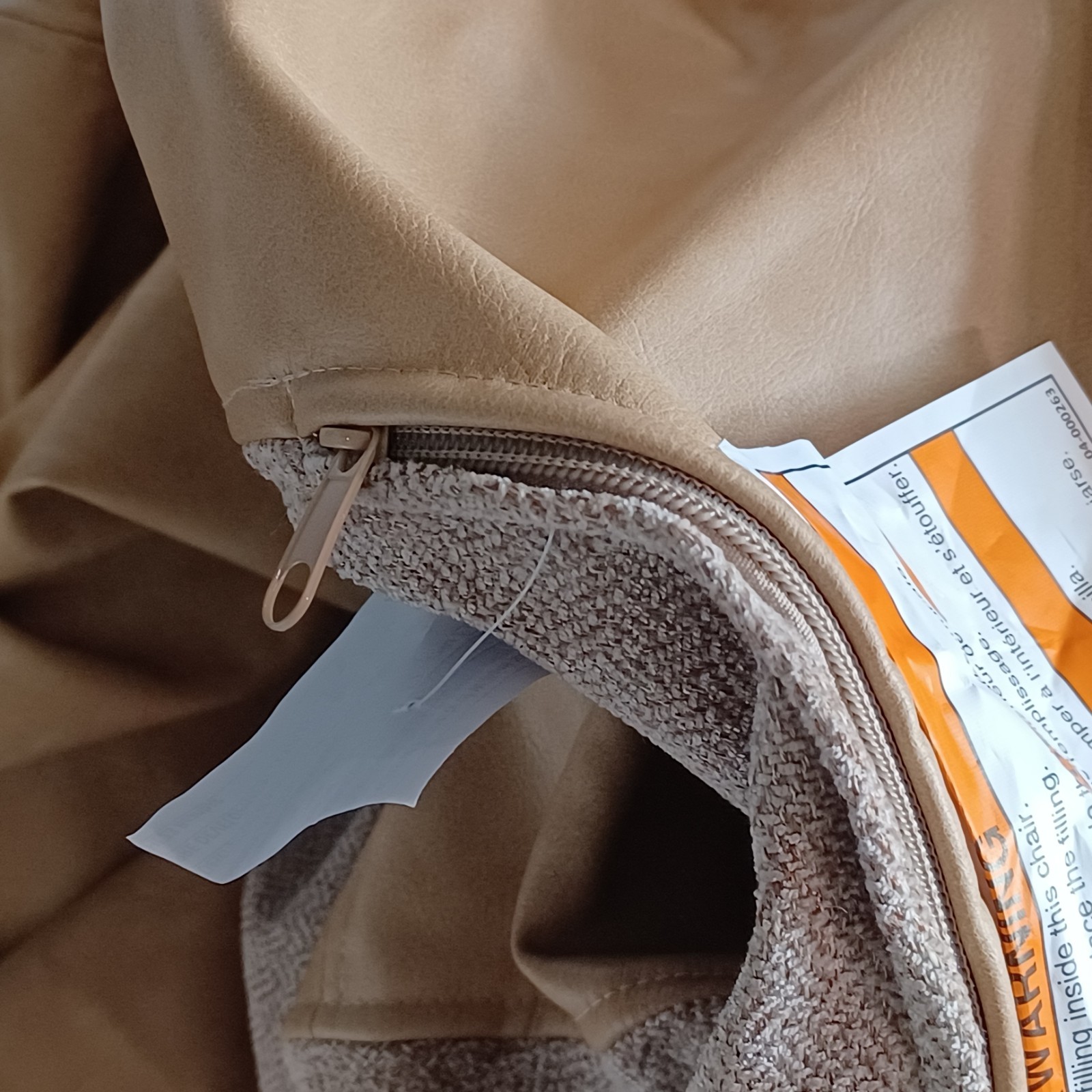 Pottery Barn Teen Faux Leather Large Bean Bag Cover Marketing Sample Camel Tan