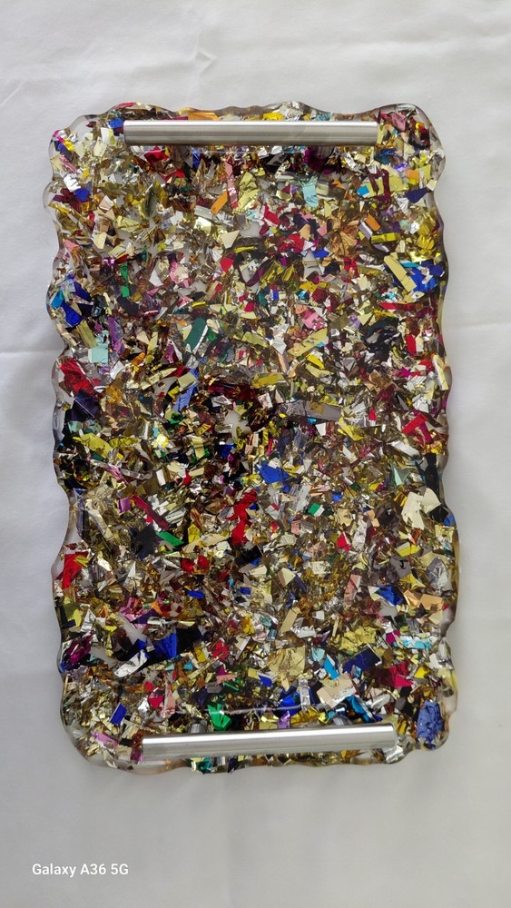 Epoxy Tray Plate confetti