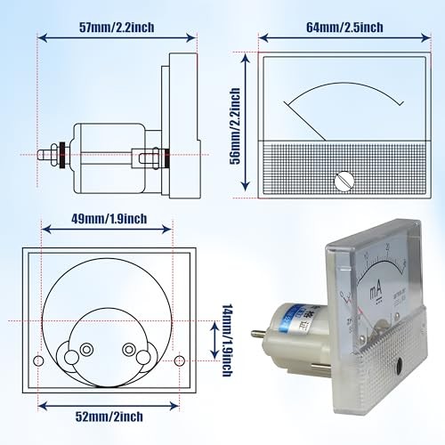 Analog Current Panel Meter DC 0-85C1 Pointer Amp Ammeter 2.5 Accuracy for 30mA