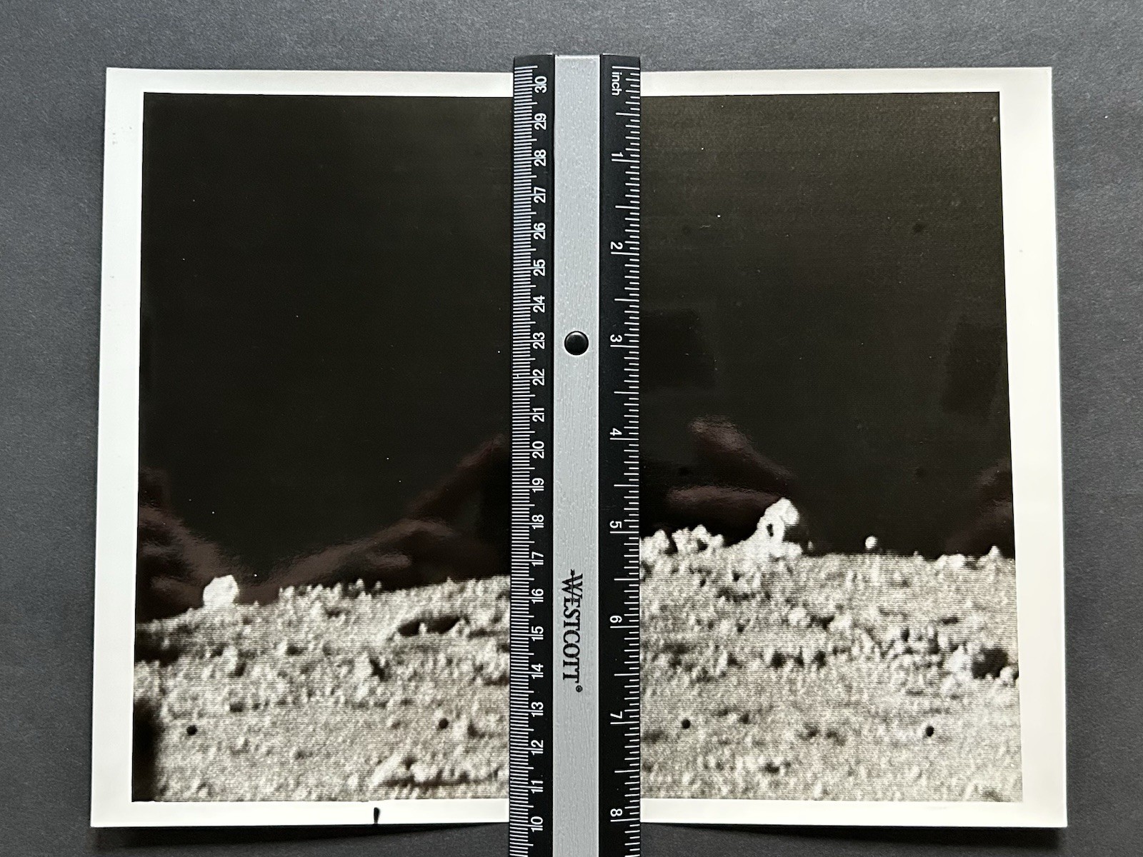 1968 NASA “Moon Surface Piles of Rubble Rocks” Surveyor VII Camera” Photograph