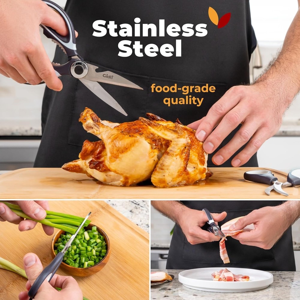 Versatile Utility Scissors - Ergonomic Grip, Dishwasher Safe