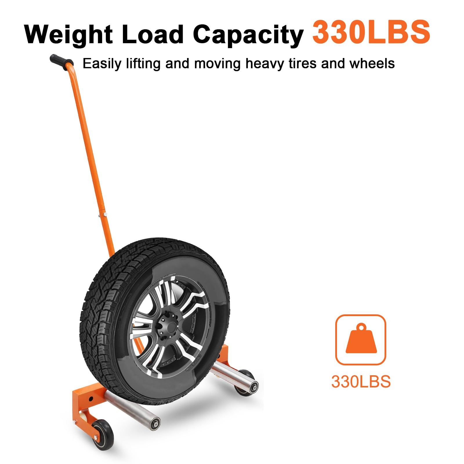 330LB Tire Wheel Dolly Adjustable Rolling Tire Dolly Tire Lift Moving Cart Dolly
