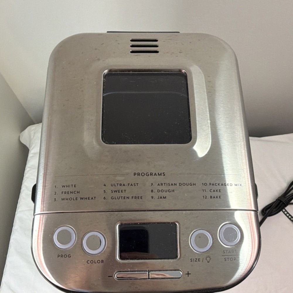 Cuisinart Compact Bread Maker CBK-110 Stainless Steel 12 Programs Tested Works