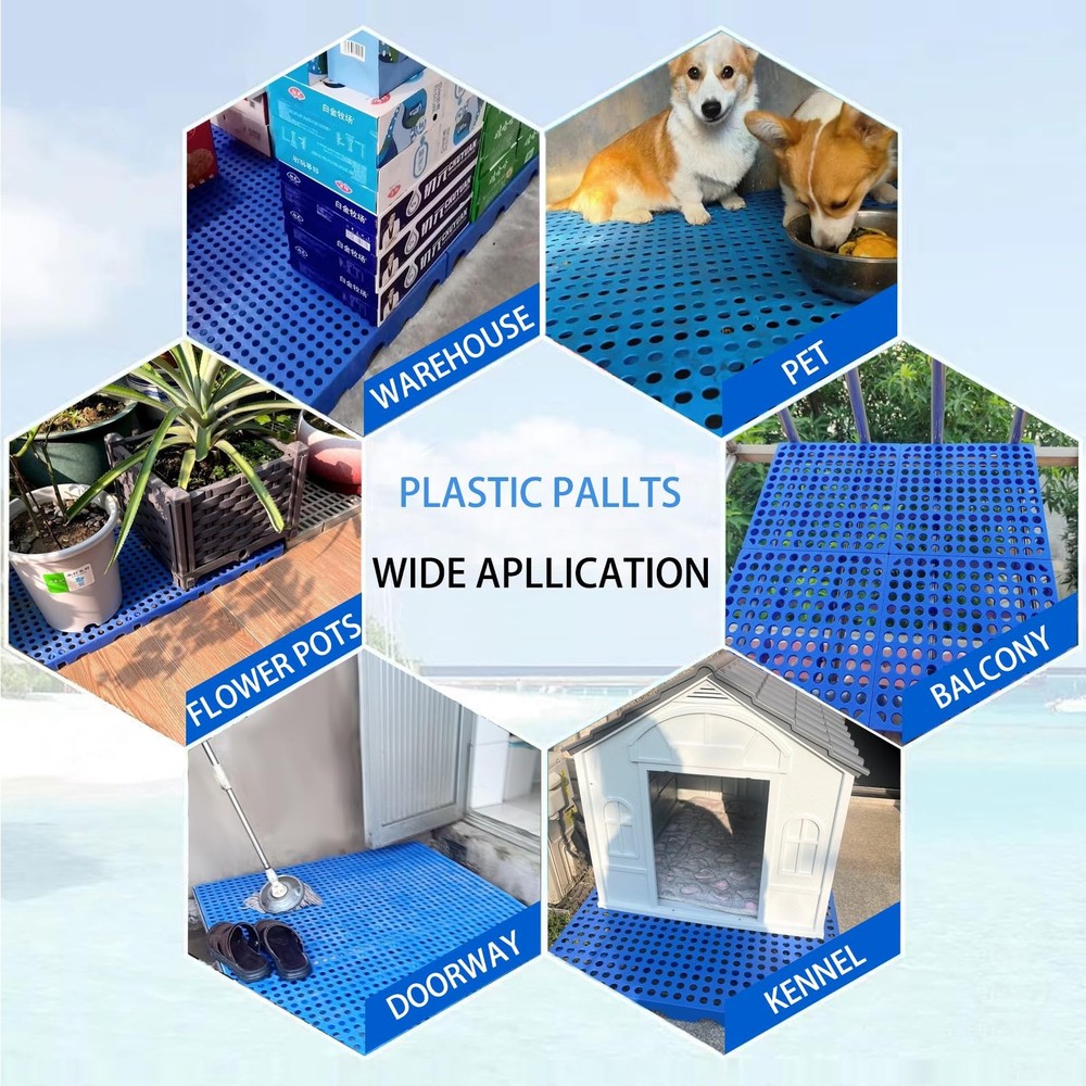Plastic Pallets, Pallets for Basement Storage, Nestable Blue