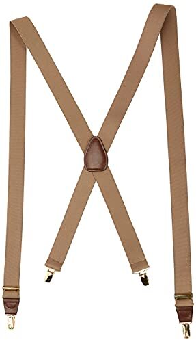 Men's Solid Suspender One Size 1 Khaki