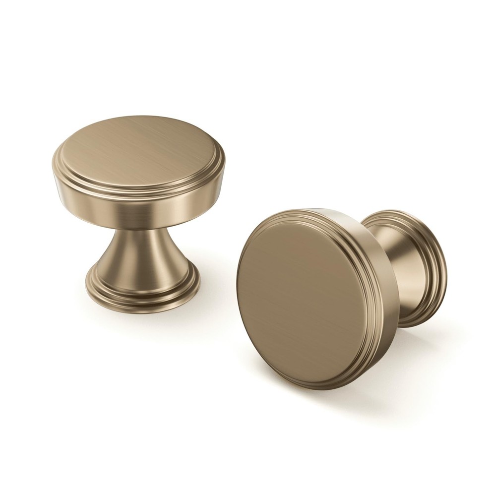 Haliwu 10 Pack Champagne Bronze Cabinet Knobs Round Drawer Knobs, Bronze Cabi...
