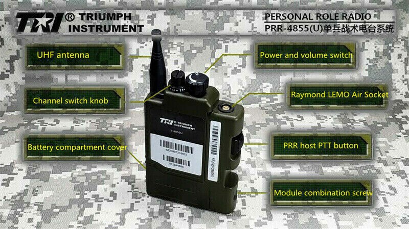 TRI PRR H4855U(L) Single Com LEMO Connector RADIO UK ARMY SELEX PRC 152 148 343