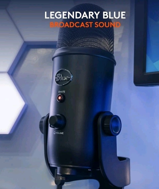 Blue Yeti Microphone Professional Multi-Pattern USB Condenser - Blackout