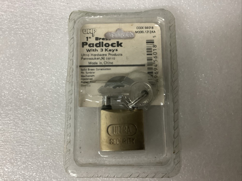 Ultra Solid Brass Luggage & Locker 1" Padlock (OLD STOCK)