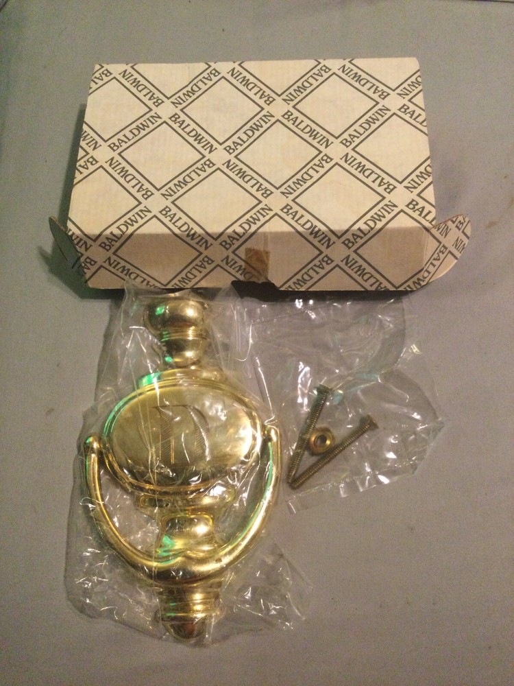 BALDWIN BRASS HARDWARE DOOR KNOCKER 0180-079 Solid Polished Brass NEW OPEN BOX