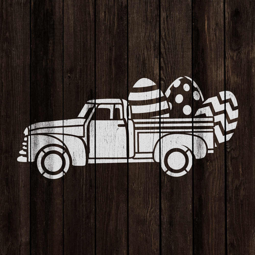Easter Truck Stencil - Durable & Reusable Mylar Stencils