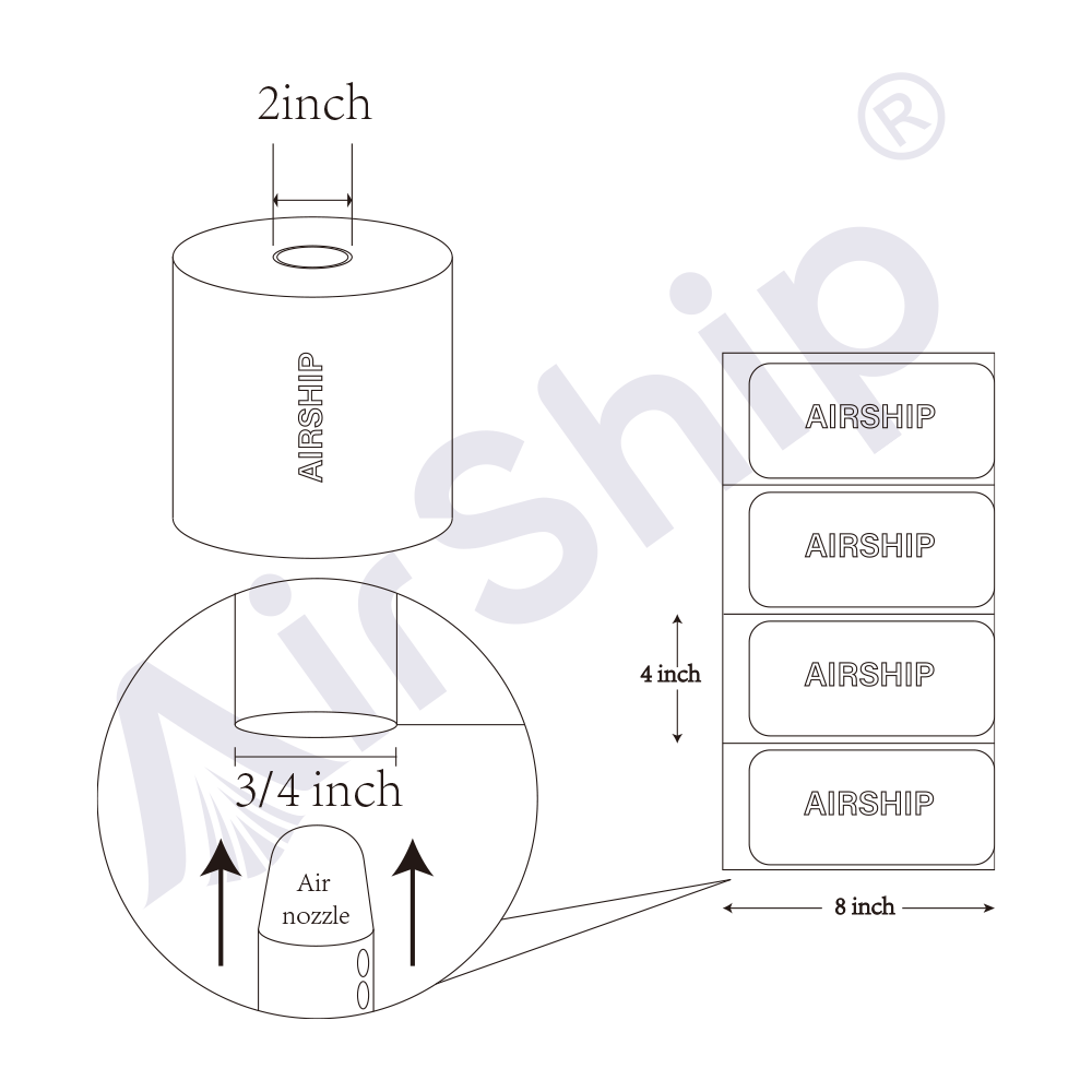 AIRSHIP® Air Pillow Film Bubble Cushion Roll for Packaging 2300ft 8"x4" 7000pcs