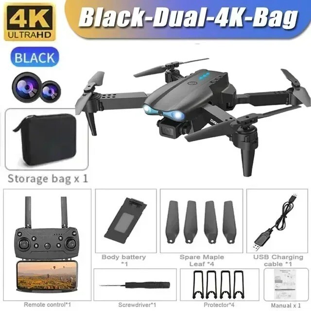 E99 Pro Drone Quadcopter Remote Control Handle Four Axis Aircraft HD 6K