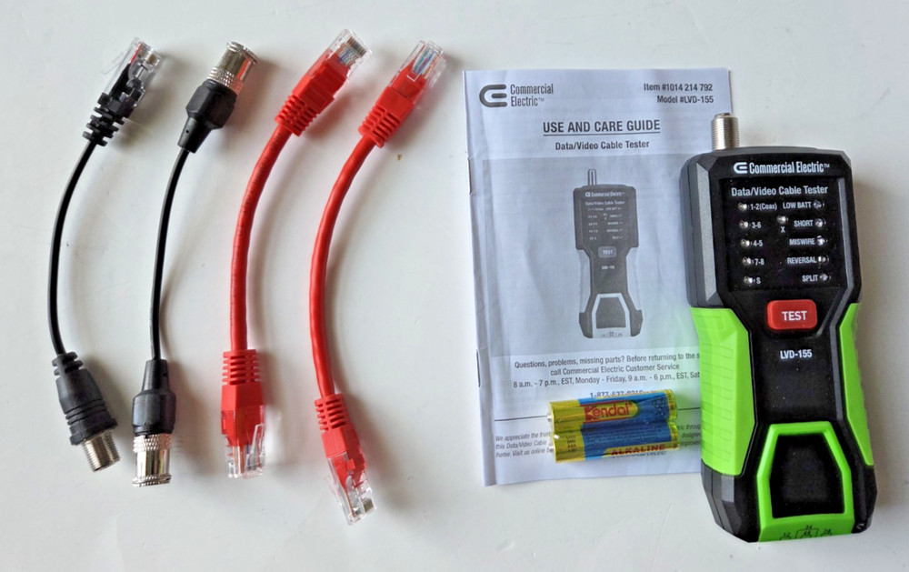 Commercial Electric Data Video Cable Tester Tool Model LVD-155