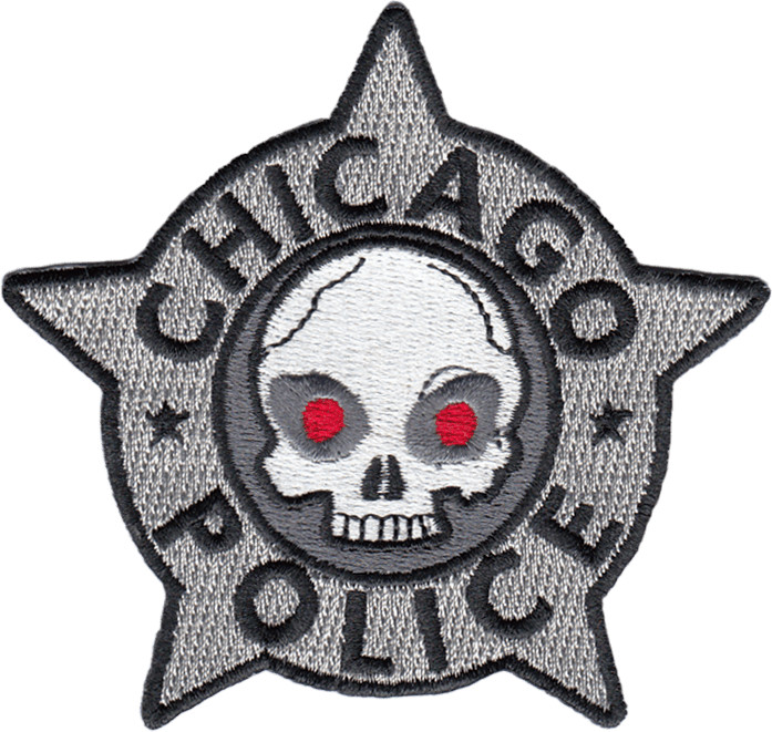CHICAGO POLICE STAR PATCH: Halloween Skull