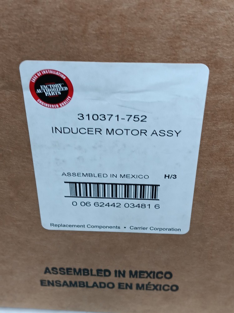 Inducer Motor Assembly 310371-752