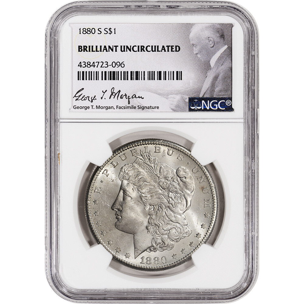 1880 S US Morgan Silver Dollar $1 - NGC Brilliant Uncirculated