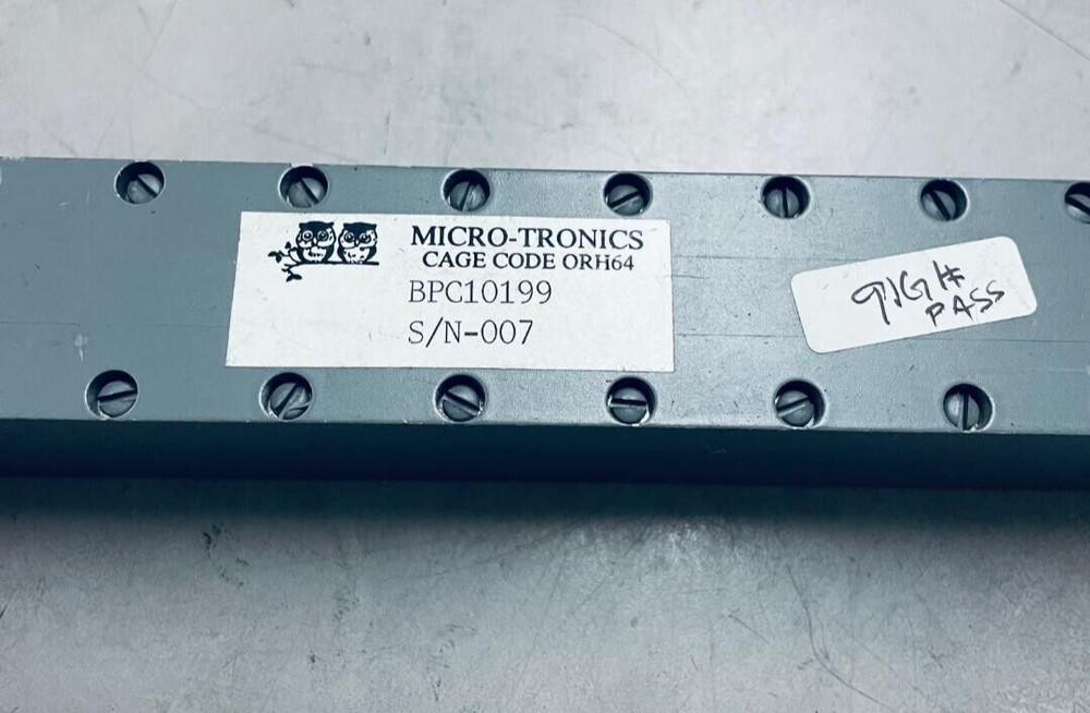 Micro-Tronics Cage Code ORH64 Band Pass Filter BPC10199 S/N-007 @D2