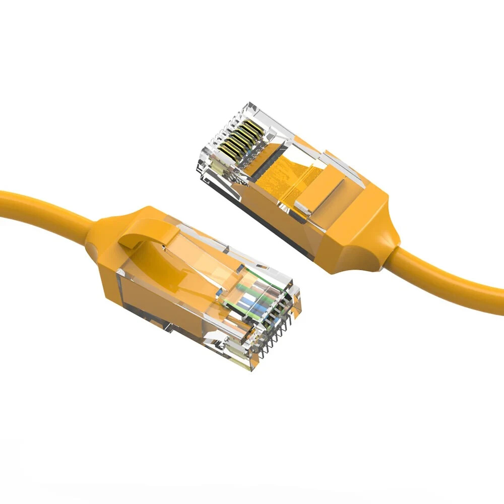 3Ft CAT6 28AWG Slim Ethernet Network Cable Yellow