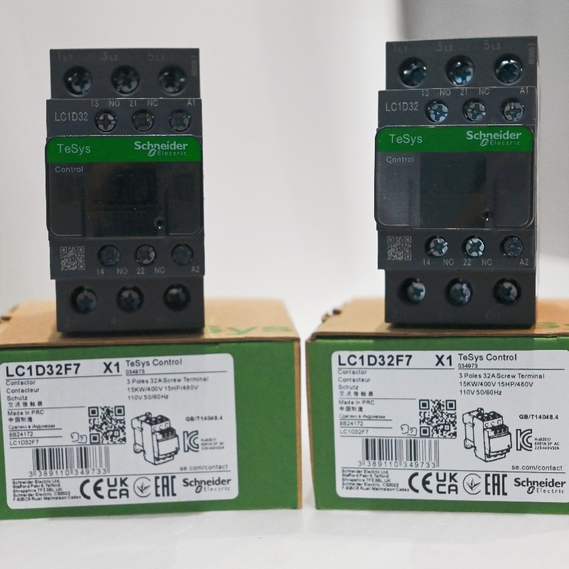 LC1D32F7 Schneider Contactor: 3 phase 3 NO, 110VAC 50/60Hz coil, US In-Stock