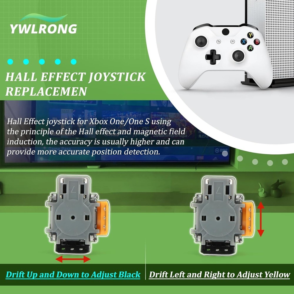 4Pack Joysticks for XboxOne S/X Hall Effect Joystick Replacement black