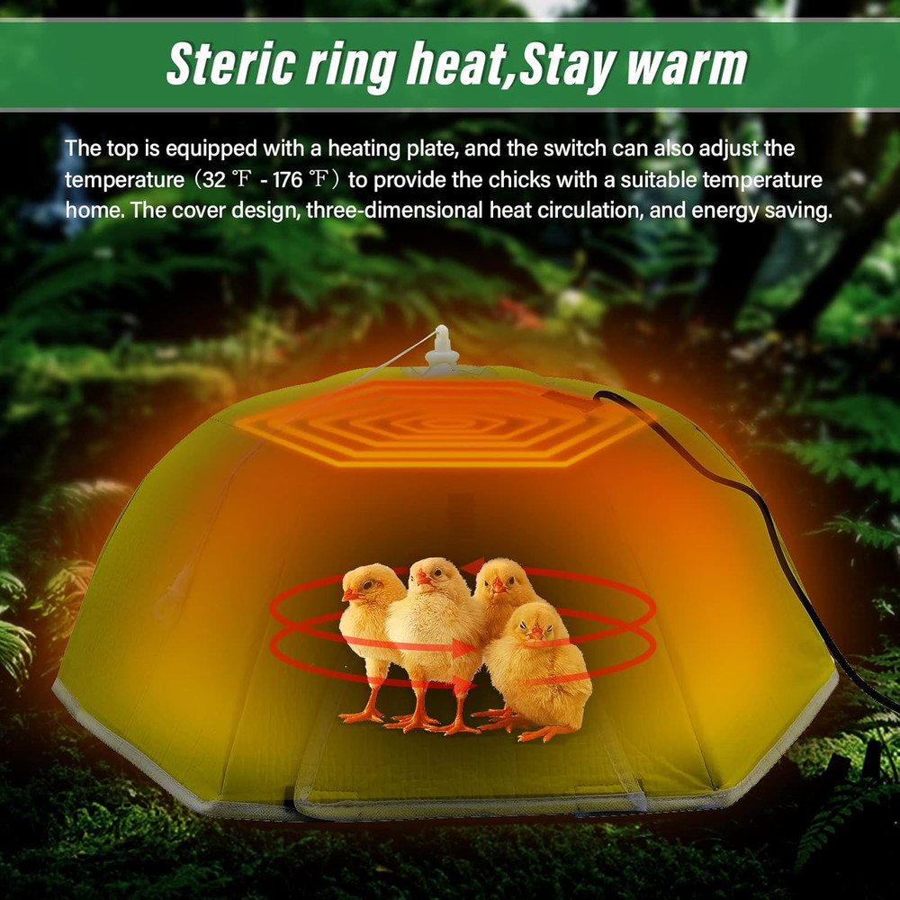Chicken Brooder Box for Chicks Brooder Plate Chick Heater Warmer for 10 Newborns