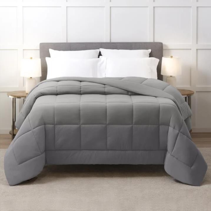 Below Zero Comforter Gray Cooling Hypoallergenic Down Alternative All Season