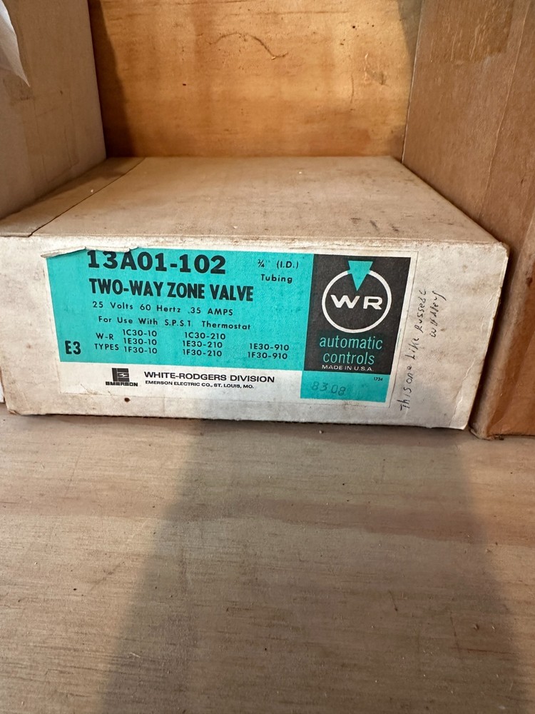 White rogers 2 way zone valve