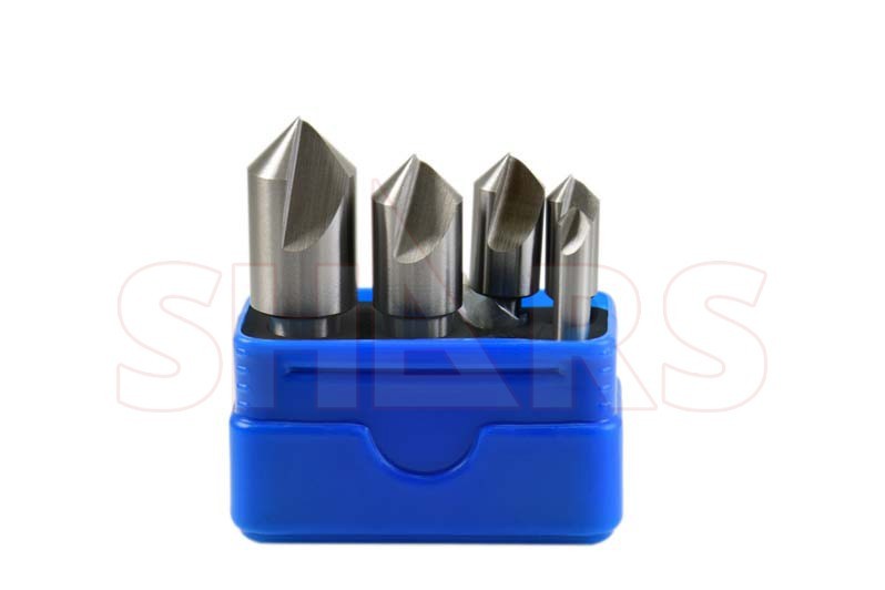Shars 90 Degree Straight Shank HSS Single Flute Countersink Set 5 Pcs P}