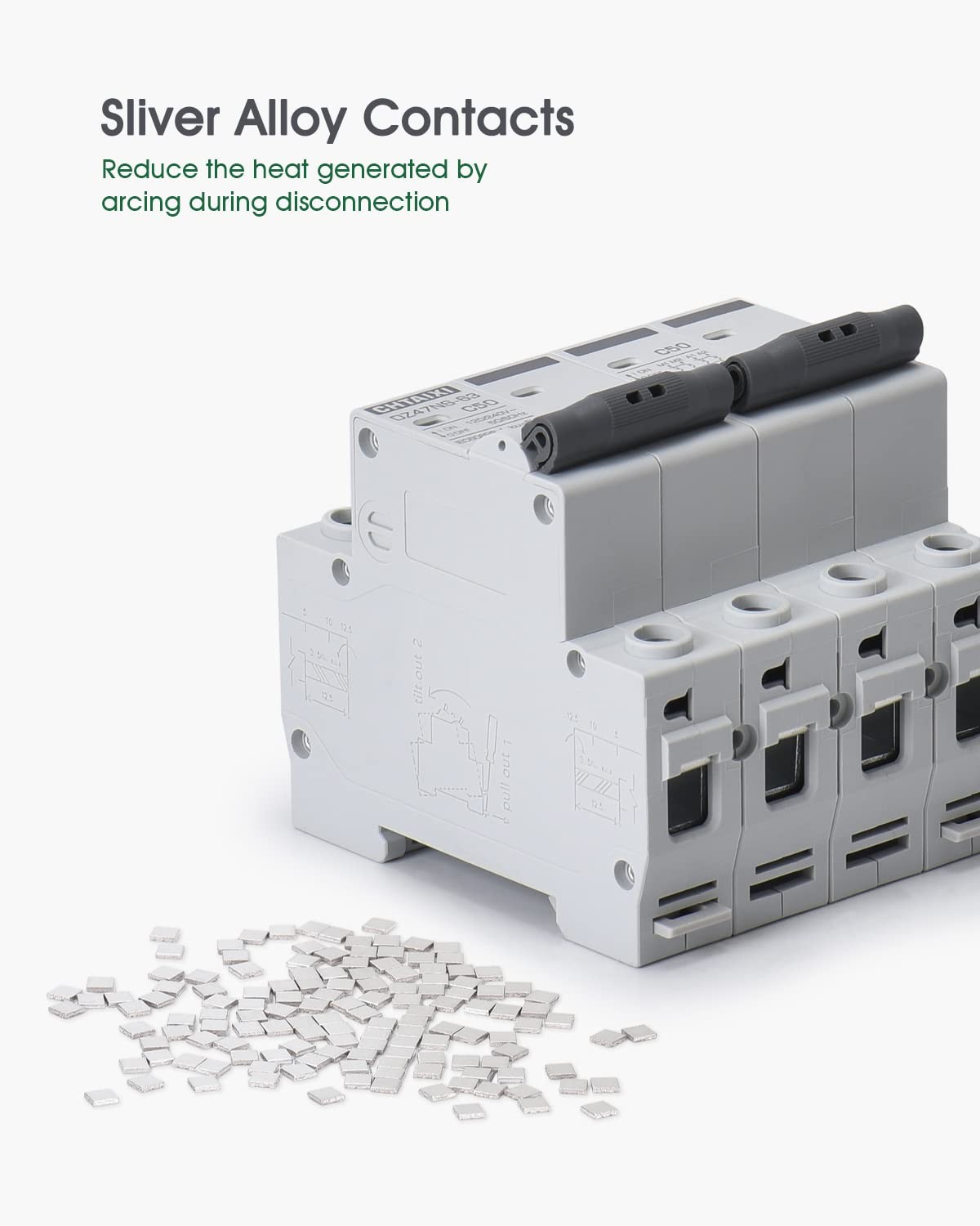 Manual Transfer Switch, 50 Amp 120V/240V AC Dual 2-Pole DIN Rail Mount RV Transf