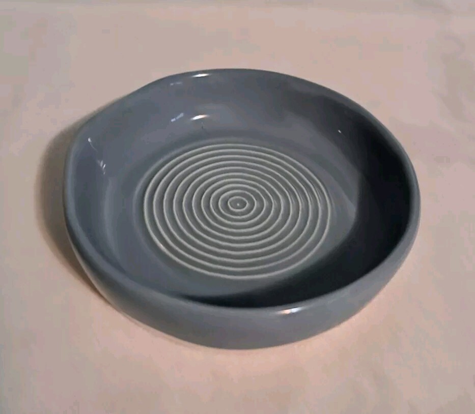 Garlic Grater Bread Dip Dish Ceramic Gray 3.5 Inch