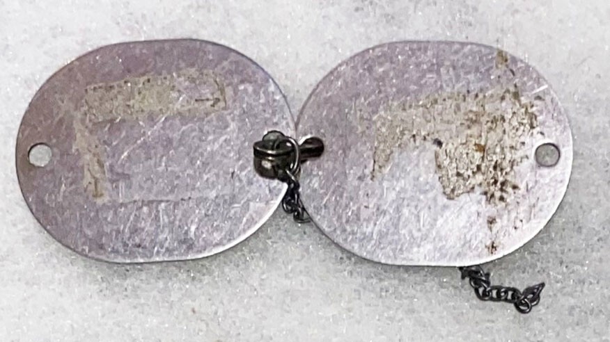 WWII USNR Calvin Jenson T-43 Dog Tag Set