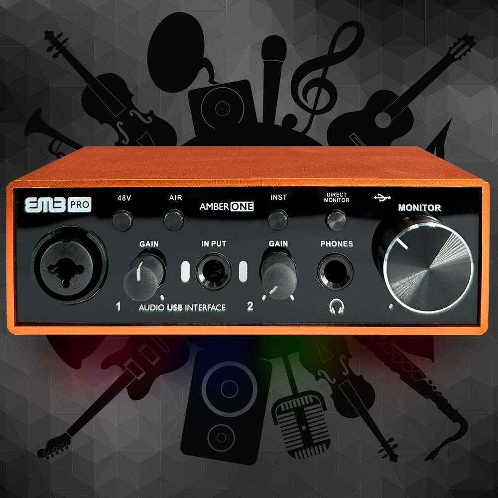 EMB 2In-2Out USB-C Audio Interface (Resolution 24Bit/96kHz) 48V Phantom Power