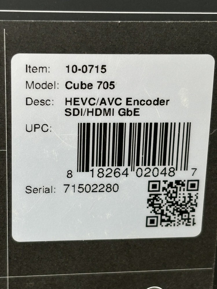 Teradek Node NA AND Cube 705 HEVC/AVC Encoder SDI/HDMI GbE- New In Open Box