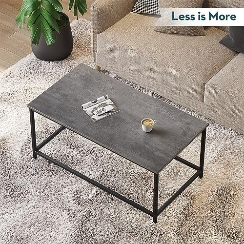 Modern Rectangular Coffee Table - Minimalist Open Design for Living Room & Offic
