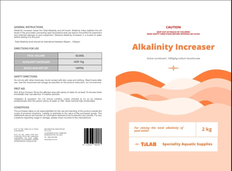 Alkalinity Increaser Buffer & Sodium Bicarbonate 10kg - Pool Chemical