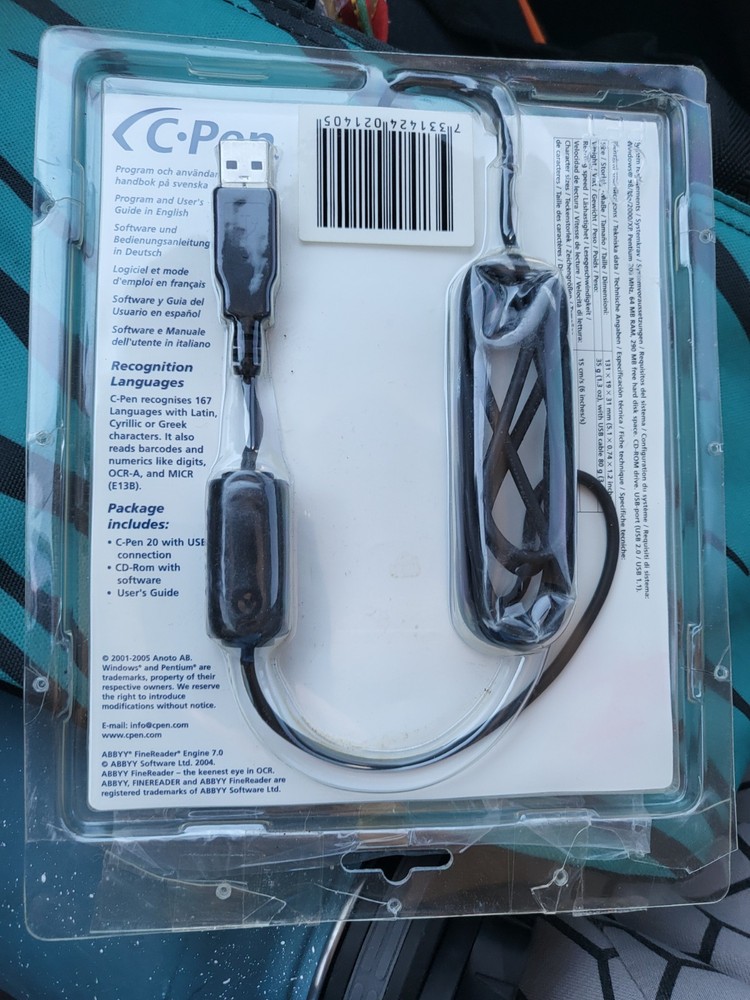 C-Pen 20 Reader Pen Text OCR Scanner Dictionary Translator USB