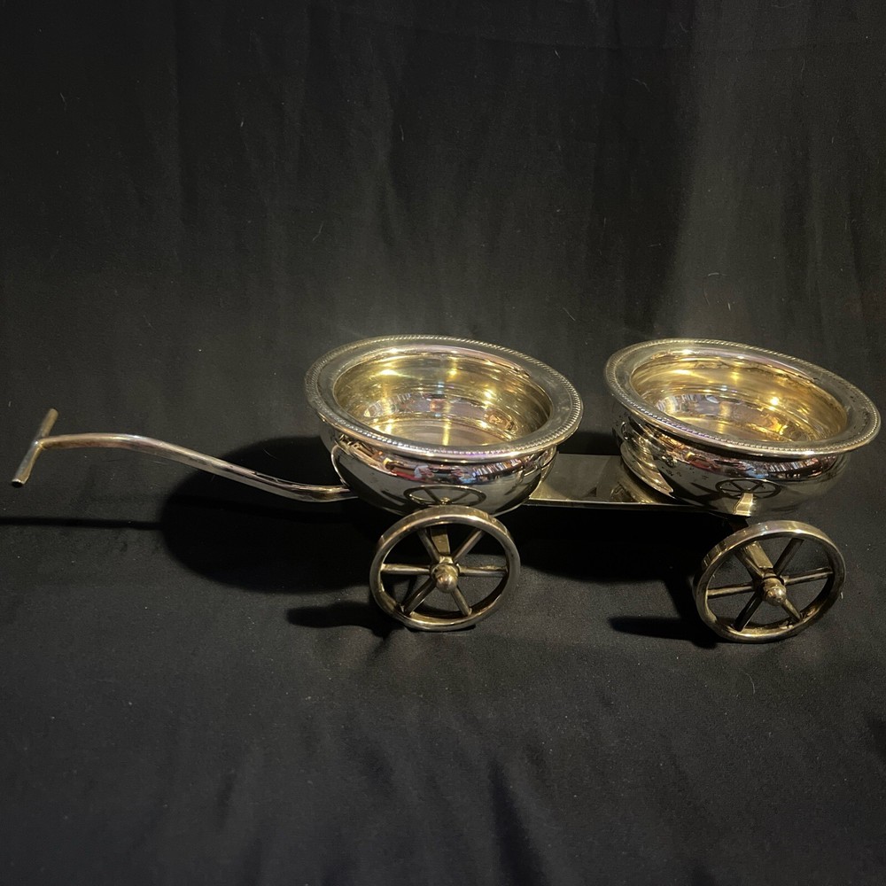 VINTAGE F.B. ROGERS SILVERPLATE "WAGON" Condiment Holder