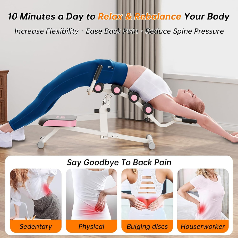 Inversion Table for Back Pain Relief - 350Lbs Capacity, Improve Posture and Spin