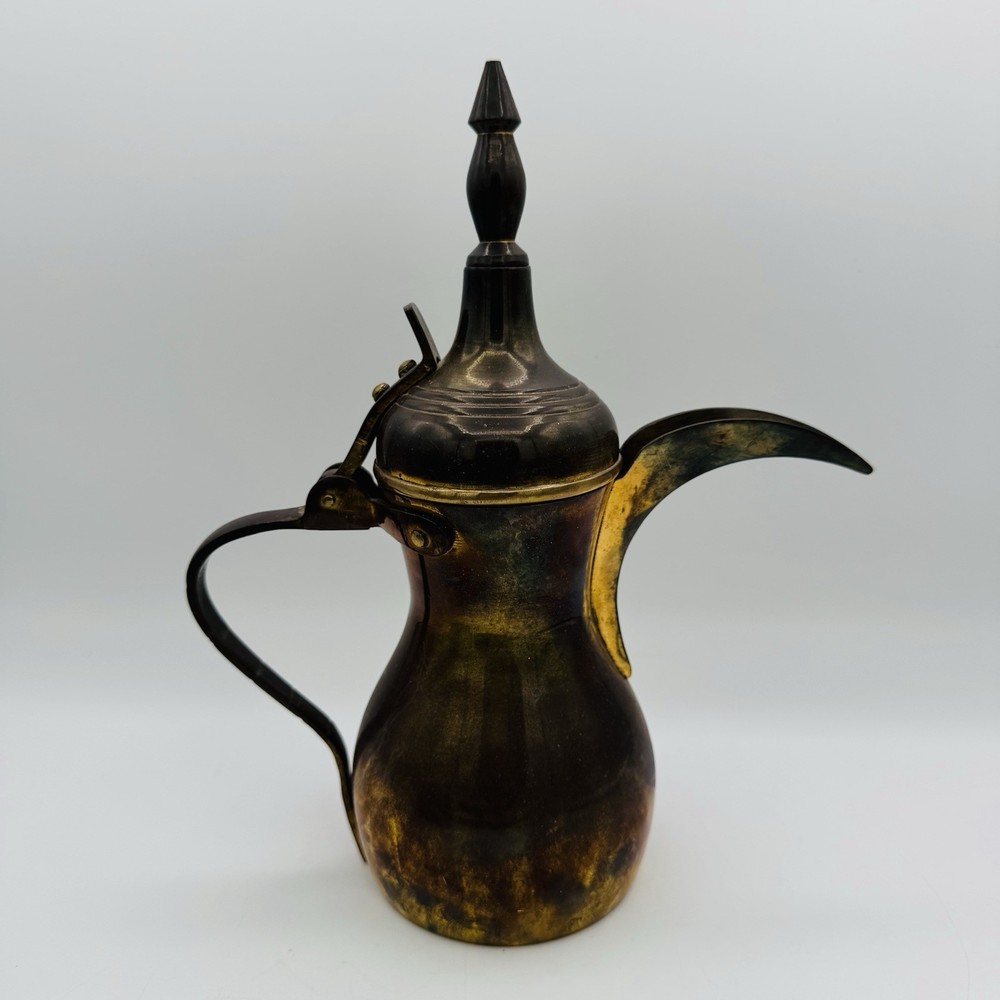 Arabic Dallah Brass Coffee Pot Cups VTG