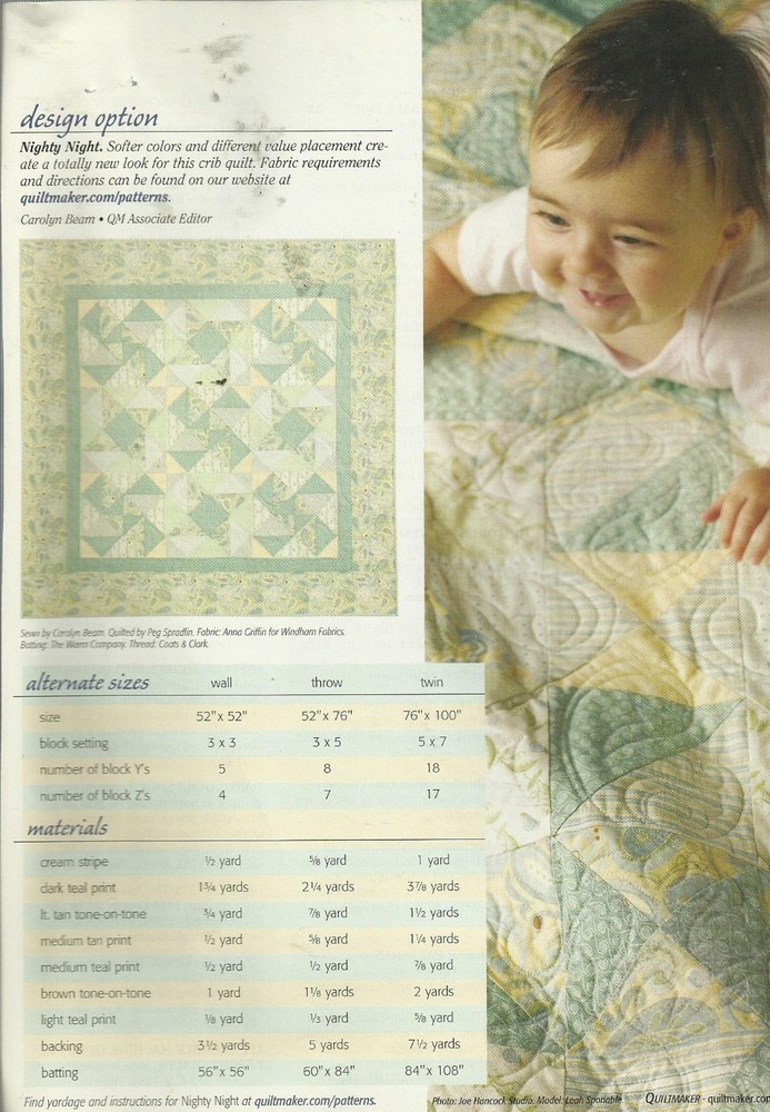 A0326 MOCHA MIST FULL AND CRIB QUILT PATTERN/INSTRUCTIONS
