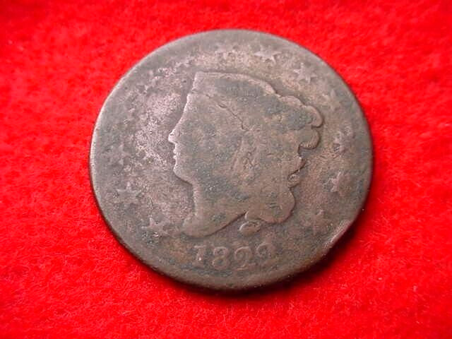 1822 CORONET HEAD LARGE CENT NICE  COPPER CENT!   #5